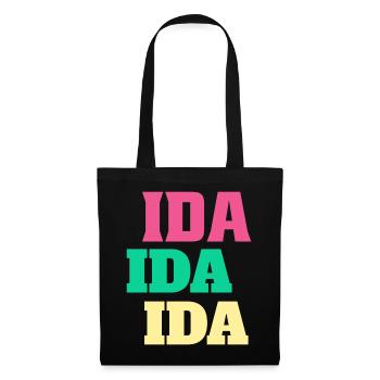 Ida Idachen Nom d’anniversaire Prénom Cadeaux - Sac en tissu - noir - Devant