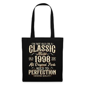 1998 Jahrgang geboren Vintage Geburtstag Geschenk - Stoffbeutel - Schwarz - Vorne