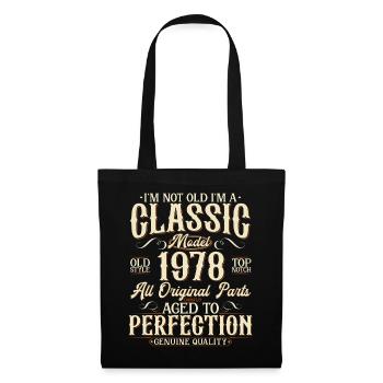 1978 Vintage Born Vintage Cadeau d’anniversaire - Sac en tissu - noir - Devant