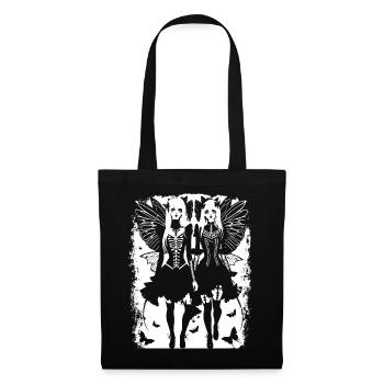 Fairycore Aesthetics Skeleton Fairy Goth Gothic G - Tote Bag - black - Front