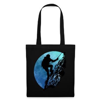 Mountaineer on mountain face (blue) - Tote Bag - black - Front