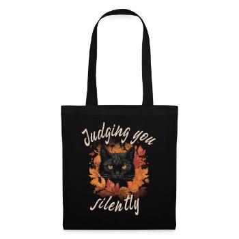 Le chat noir vous juge silencieusement - Sac en tissu - noir - Devant