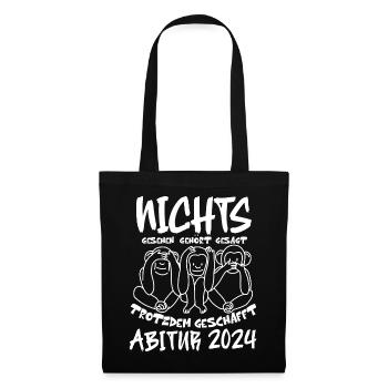 ABI 2024 lustiger Spruch Geschenk - Stoffbeutel - Schwarz - Vorne
