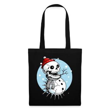 Bonhomme de neige crâne // Totenkopf Schneemann FS0085 - Sac en tissu - noir - Devant