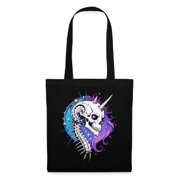 Tête de mort de licorne // tête de mort paillettes Licorne FS0088 - Sac en tissu - noir - Devant