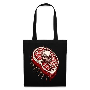 Steak Skull // Skull Meat // BBQ FS0108 - Tote Bag - black - Front