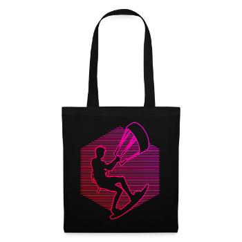 Femmes Kiting Kitesurf Kitesurfeur Hommes - Sac en tissu - noir - Devant