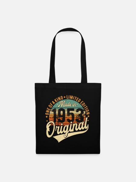 1953 Jahrgang geboren Retro Vintage Geburtstag - Stoffbeutel - Schwarz
