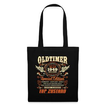 Oldtimer Baujahr 1949 Jahrgang Geburtstag Geschenk - Stoffbeutel - Schwarz - Vorne