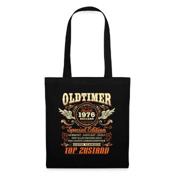 Oldtimer Baujahr 1976 Jahrgang Geburtstag Geschenk - Stoffbeutel - Schwarz - Vorne