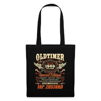 Oldtimer Baujahr 1968 Jahrgang Geburtstag Geschenk - Stoffbeutel - Schwarz - Vorne