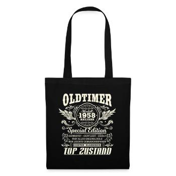 Oldtimer Baujahr 1958 Jahrgang Geburtstag Geschenk - Stoffbeutel - Schwarz - Vorne