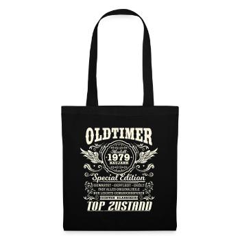 Oldtimer Baujahr 1979 Jahrgang Geburtstag Geschenk - Stoffbeutel - Schwarz - Vorne
