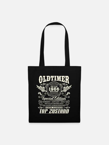 Oldtimer Baujahr 1966 Jahrgang Geburtstag Geschenk - Stoffbeutel - Schwarz