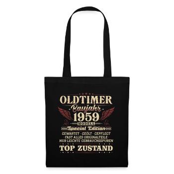 Oldtimer Baujahr 1959 Jahrgang Geburtstag Geschenk - Stoffbeutel - Schwarz - Vorne