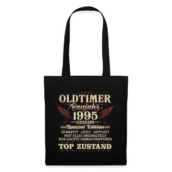Oldtimer Baujahr 1995 Jahrgang Geburtstag Geschenk - Stoffbeutel - Schwarz - Vorne
