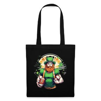 St. Patrick’s Day Shamrock Football américain - Sac en tissu - noir - Devant
