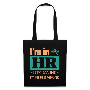 Drôle de cadeau d’agent des ressources humaines | Don d’un travailleur des ressources humaines - Sac en tissu - noir - Devant