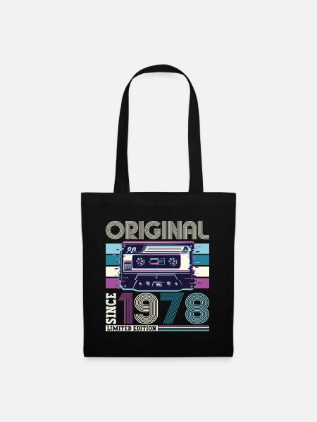 Original 1978 44. Geburtstag Geschenk Herren - Stoffbeutel - Schwarz