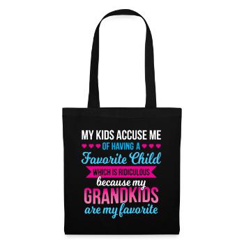 Mes petits-enfants sont mon cadeau de grand-mère drôle préféré - Sac en tissu - noir - Devant