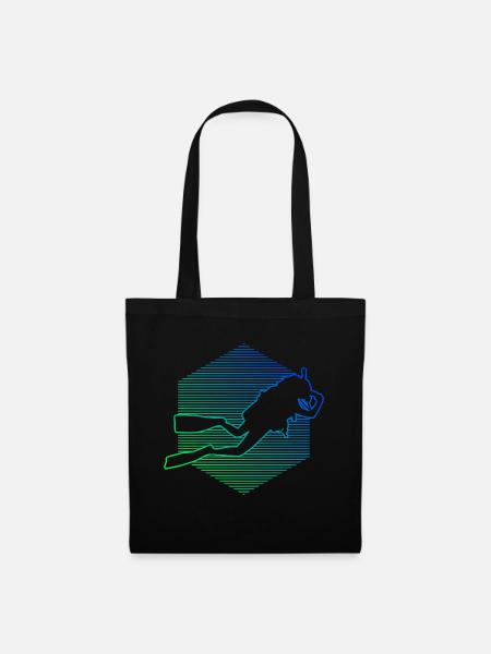 Diving Free Dive Diver Scuba Diver Scuba Taucher - Stoffbeutel - Schwarz