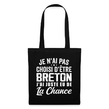 Pas Choisi D etre Breton - Cadeau Humour - Sac en tissu - noir - Devant