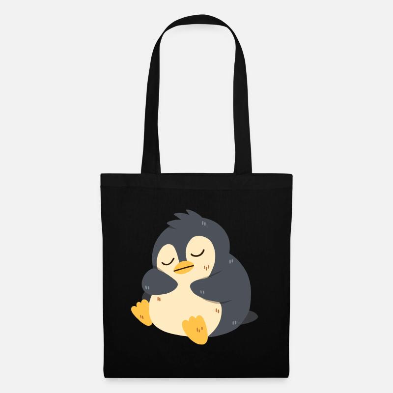 Pinguin schläft - Stoffbeutel - Schwarz
