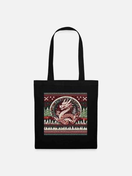 Ugly Christmas Drache - Stoffbeutel - Schwarz