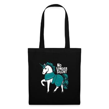 No Longer Silent, Unicorn, Sexual Assault Awarenes - Tote Bag - black - Front