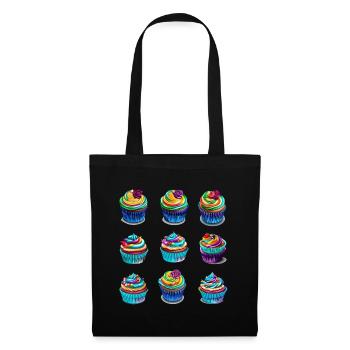 Tartelettes muffins - Sac en tissu - noir - Devant