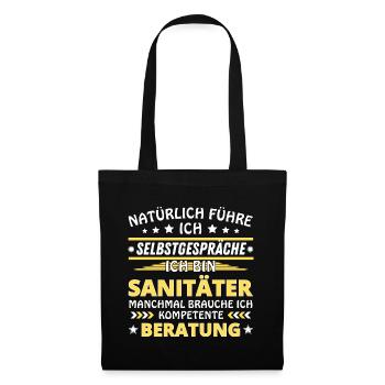 Ich führe Selbstgespräche - Sanitäter Edition - Stoffbeutel - Schwarz - Vorne