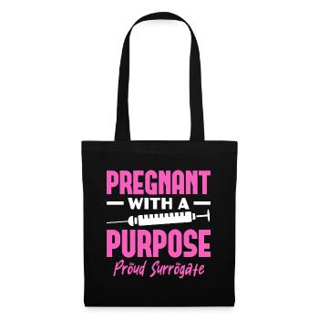 Pregnant with a purpose Proud surrogate - Stoffbeutel - Schwarz - Vorne