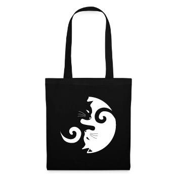 Yin Yang Cat | Katze, Katzenliebe, Tiere - Stoffbeutel - Schwarz - Vorne