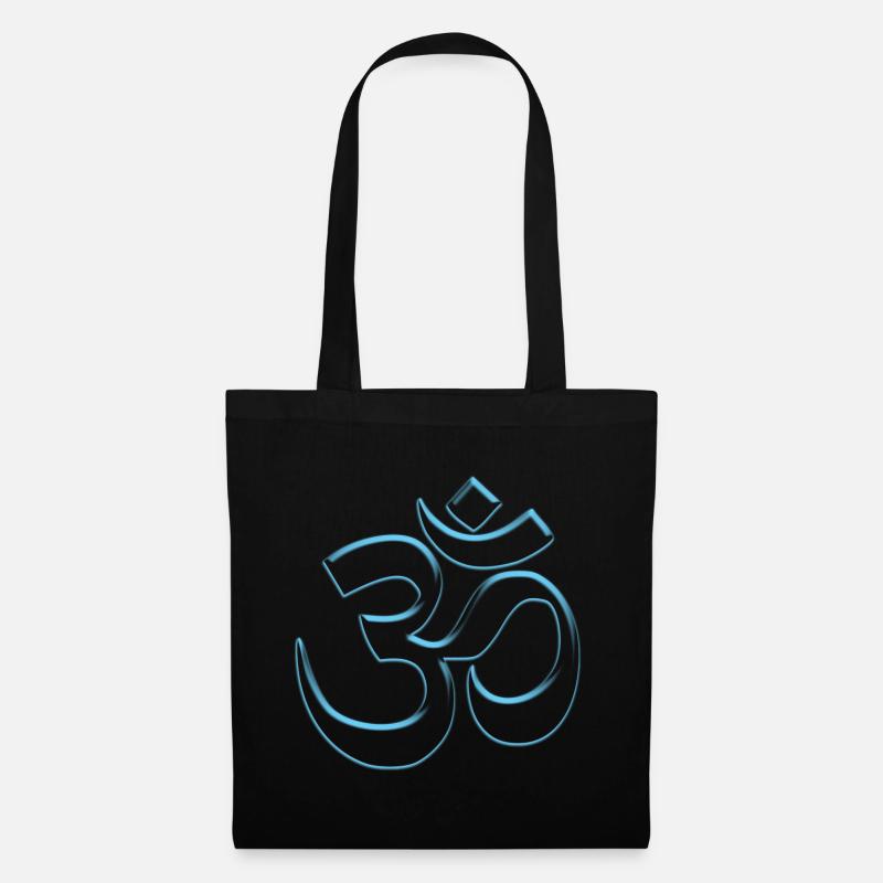 Cooles Buddhismus Om-Zeichen blau durchsicht - Stoffbeutel - Schwarz