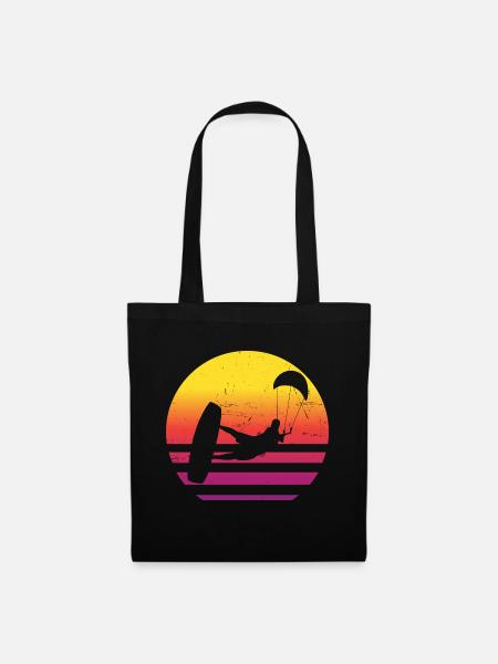 Kitesurf Kiten Damen Kitesurfen Herren Kitesurfer - Stoffbeutel - Schwarz