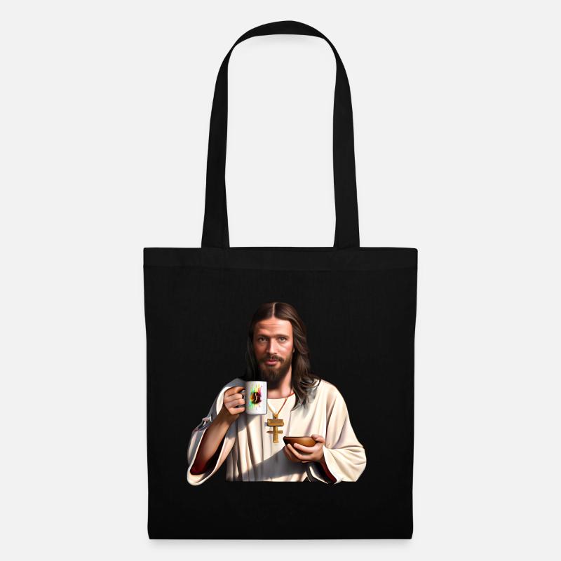 Jesus mochte Kaffee - Stoffbeutel - Schwarz