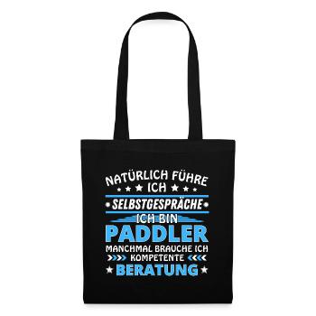 Ich führe Selbstgespräche - Paddler Edition blau - Stoffbeutel - Schwarz - Vorne