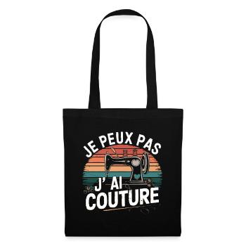 Sewing, my passion - authentic vintage look - Tote Bag - black - Front