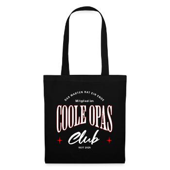 Cooler OPA 2025 - Lustige Geburtsankündigung Shirt - Stoffbeutel - Schwarz - Vorne