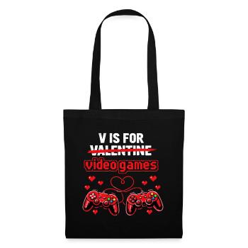 Love of Video Games - Gaming Heart Retro - Tote Bag - black - Front