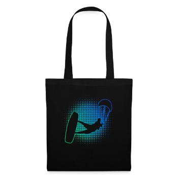 Kiting Men Kitesurfing Kite Kitesurfing - Tote Bag - black - Front