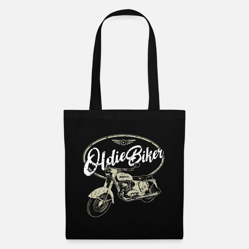 Oldtimer Motorcycle - Oldie Biker - Tote Bag - black