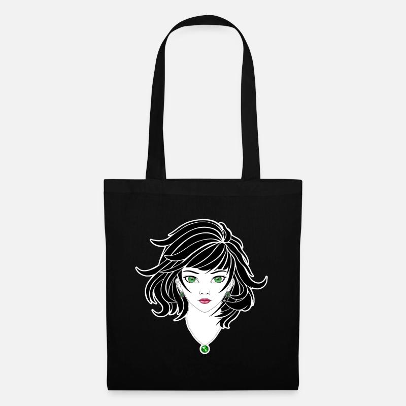 Gothic Anime Mädchen - Stoffbeutel - Schwarz
