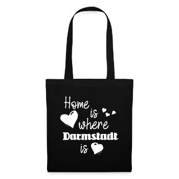 Zuhause in Darmstadt - Home is where Darmstadt is - Stoffbeutel - Schwarz - Vorne