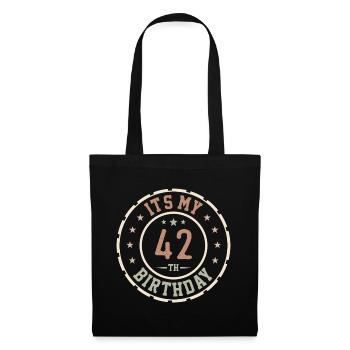 Es ist mein 42. Geburtstag 42 Jahre altes Geschenk - Stoffbeutel - Schwarz - Vorne