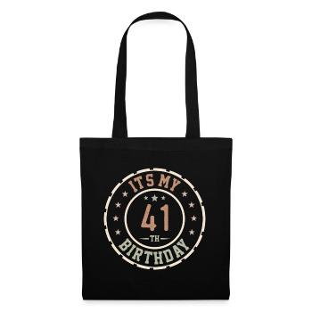 Es ist mein 41. Geburtstag 41 Jahre altes Geschenk - Stoffbeutel - Schwarz - Vorne