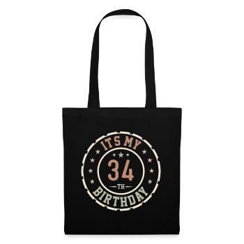 Es ist mein 34. Geburtstagsgeschenk 34 Jahre - Stoffbeutel - Schwarz - Vorne