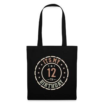 Es ist mein Geschenk zum 12. Geburtstag 12 Jahre - Stoffbeutel - Schwarz - Vorne