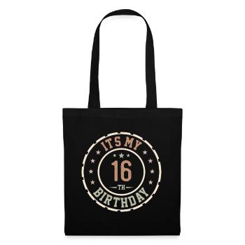 Es ist mein 16. Geburtstag 16 Jahre altes Geschenk - Stoffbeutel - Schwarz - Vorne