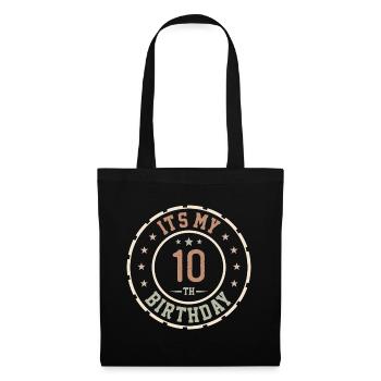 Es ist mein 10-jähriges Jubiläumsgeschenk zum 10-jährigen Jubiläum - Stoffbeutel - Schwarz - Vorne